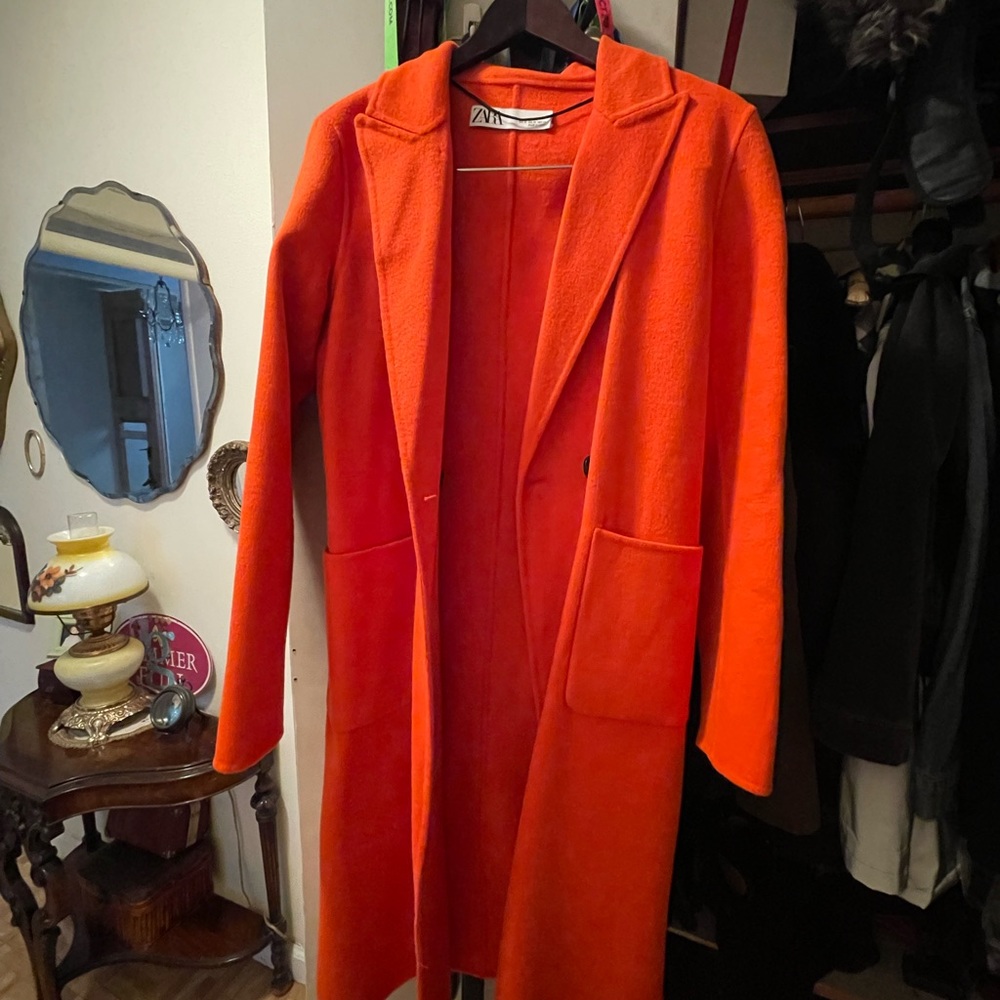 Zara Bright Orange overcoat